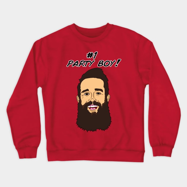 #1 Party Boy Crewneck Sweatshirt by Fergal_Quigley